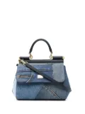 Dolce & Gabbana small Sicily patchwork denim shoulder bag - Blue