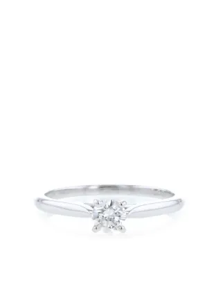 Cartier white 1895 pre-owned platinum and solitaire diamond ring for women  | 374359 at Farfetch.com