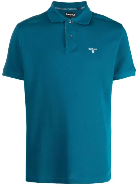 Barbour Tartan Piqué embroidered polo shirt