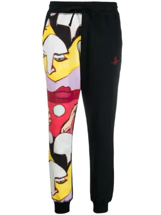 Shop Vivienne Westwood graphic-print cotton track pants with Express Delivery FARFETCH