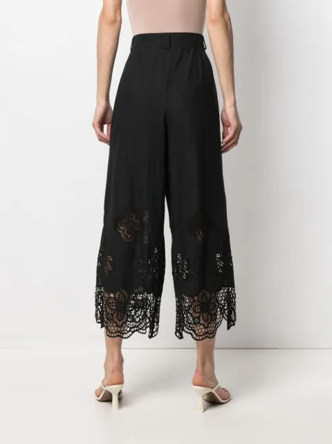 Shop See by Chloé lace-hem trousers 