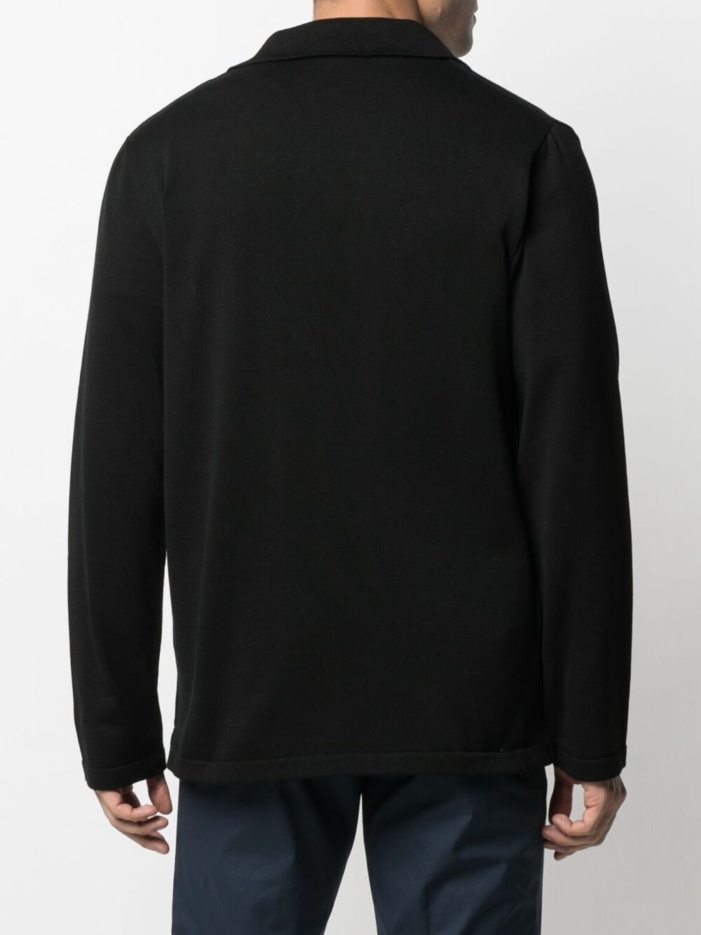 Shop Lardini V-neck Cotton Cardigan In Black