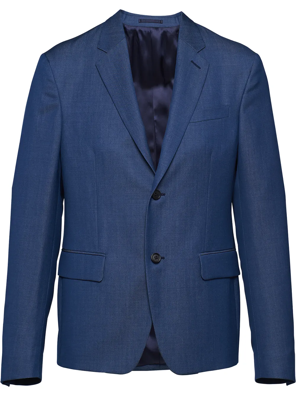 Prada Technical Poplin Single-breasted Jacket In Blue