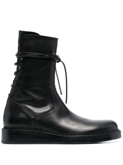 ann demeulemeester laced leather boots