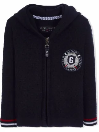 Lapin House Embroidered Logo Zip Up Hoodie Farfetch