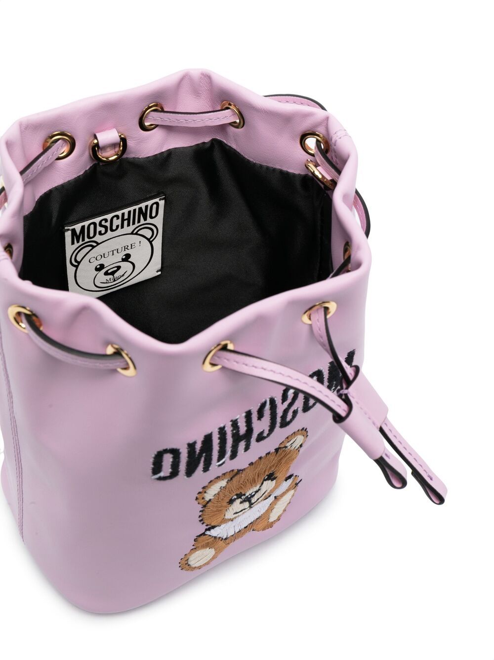 фото Moschino сумка-ведро teddy с вышитым логотипом