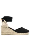 Castañer Carina lace-up wedge espadrilles - Black