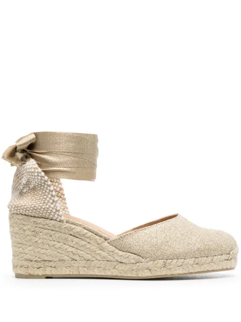 Castañer lace-up espadrille wedge pumps