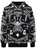 KTZ oversized church print hoodie - Black