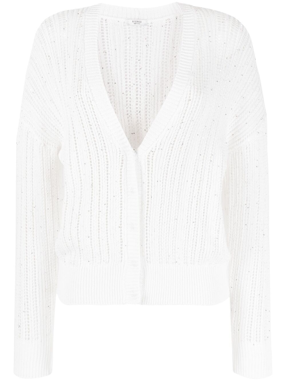 

Peserico ribbed button-up cardigan - White