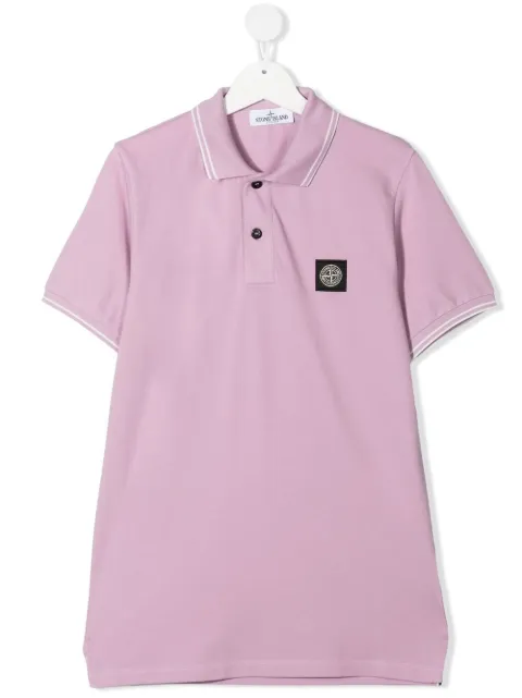 Stone Island Junior قميص بولو بشارة شعار الماركة