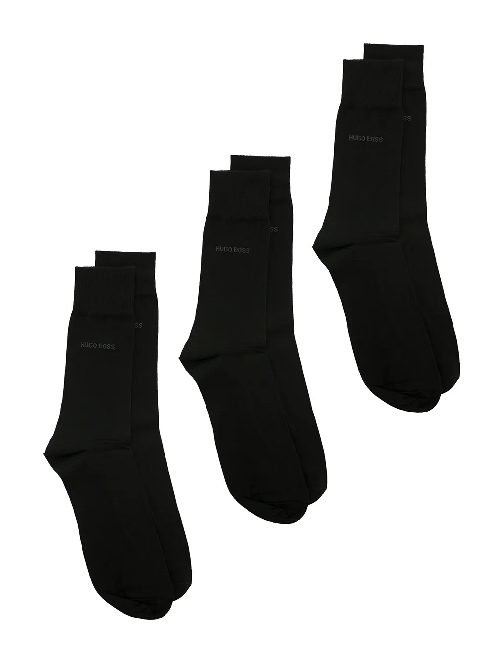 BOSS - Kit 3 meias - homem - algodão/Elastano/Poliamida - 39-42 - Preto