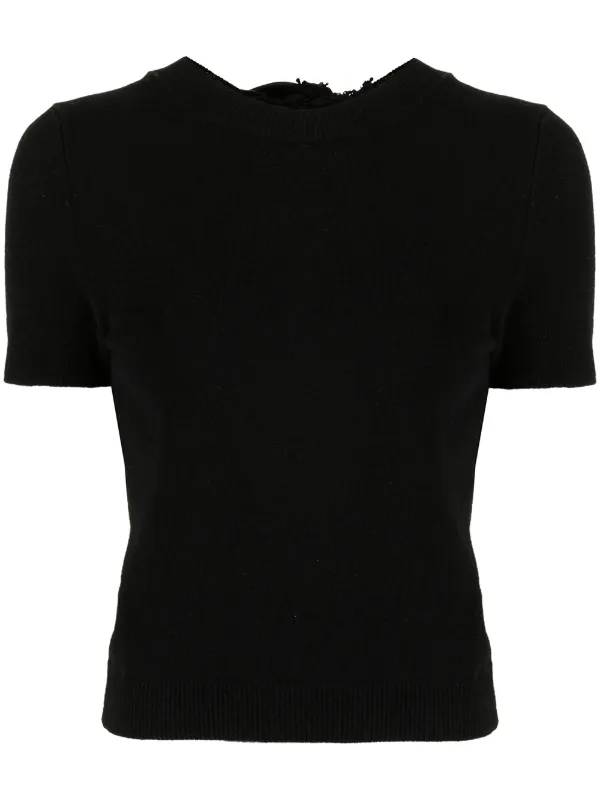 Cecilie Bahnsen Ruffle-trim T-shirt in BLACK