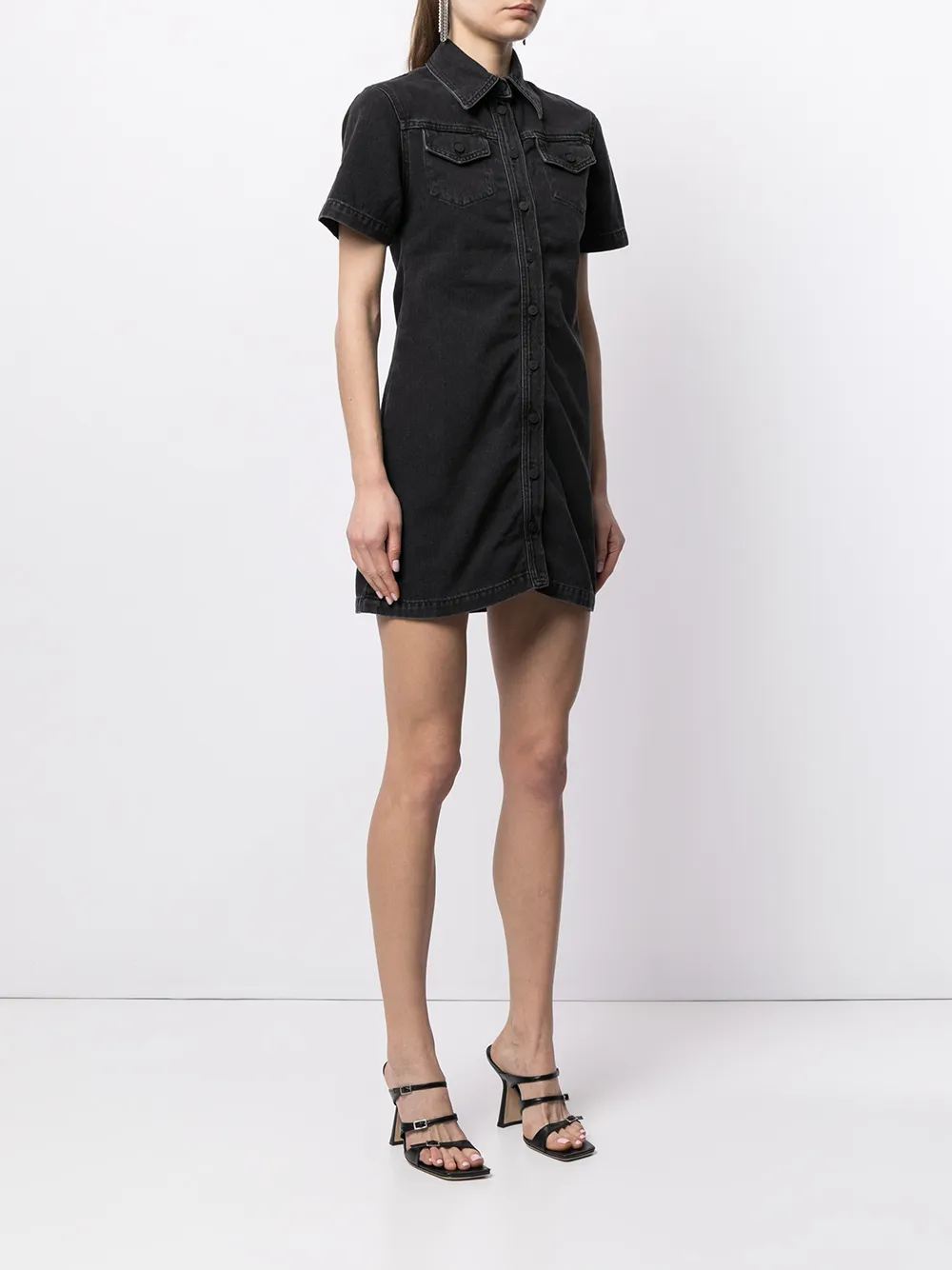 фото Off-white платье-рубашка с короткими рукавами