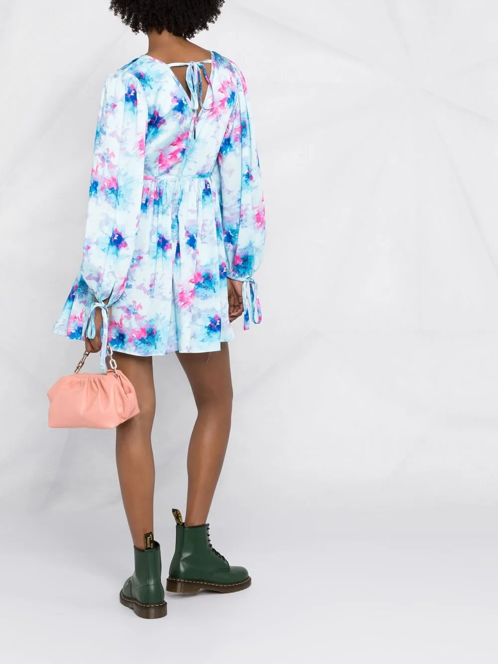 фото Msgm платье мини с запахом и принтом