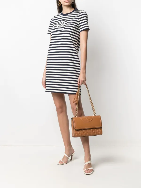 tory burch striped shirt dress
