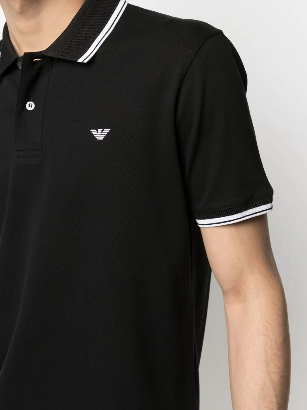 фото Emporio armani рубашка поло с воротником в полоску