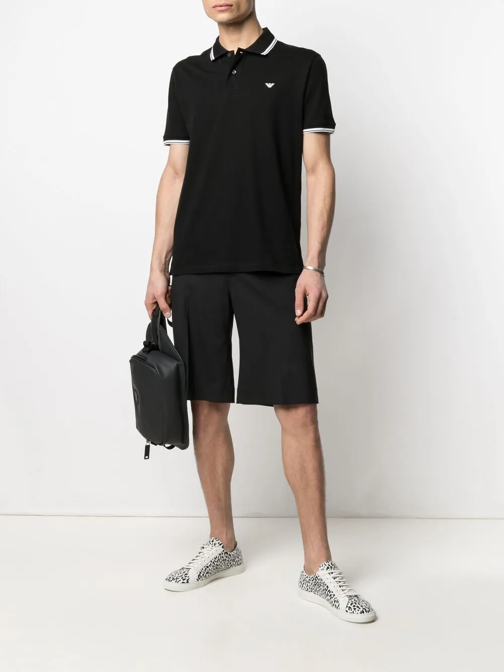 фото Emporio armani рубашка поло с воротником в полоску