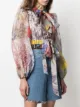 ZIMMERMANN graphic-print bow-detail blouse