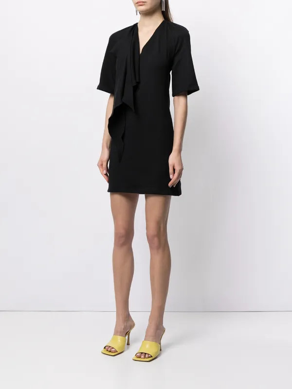 Off-White Short-Sleeve Backless Dress