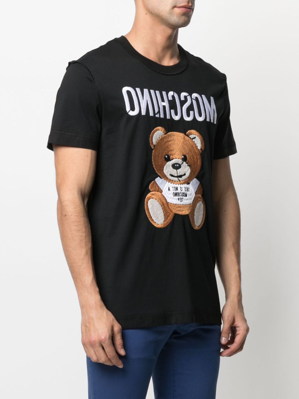 фото Moschino футболка с вышивкой teddy bear