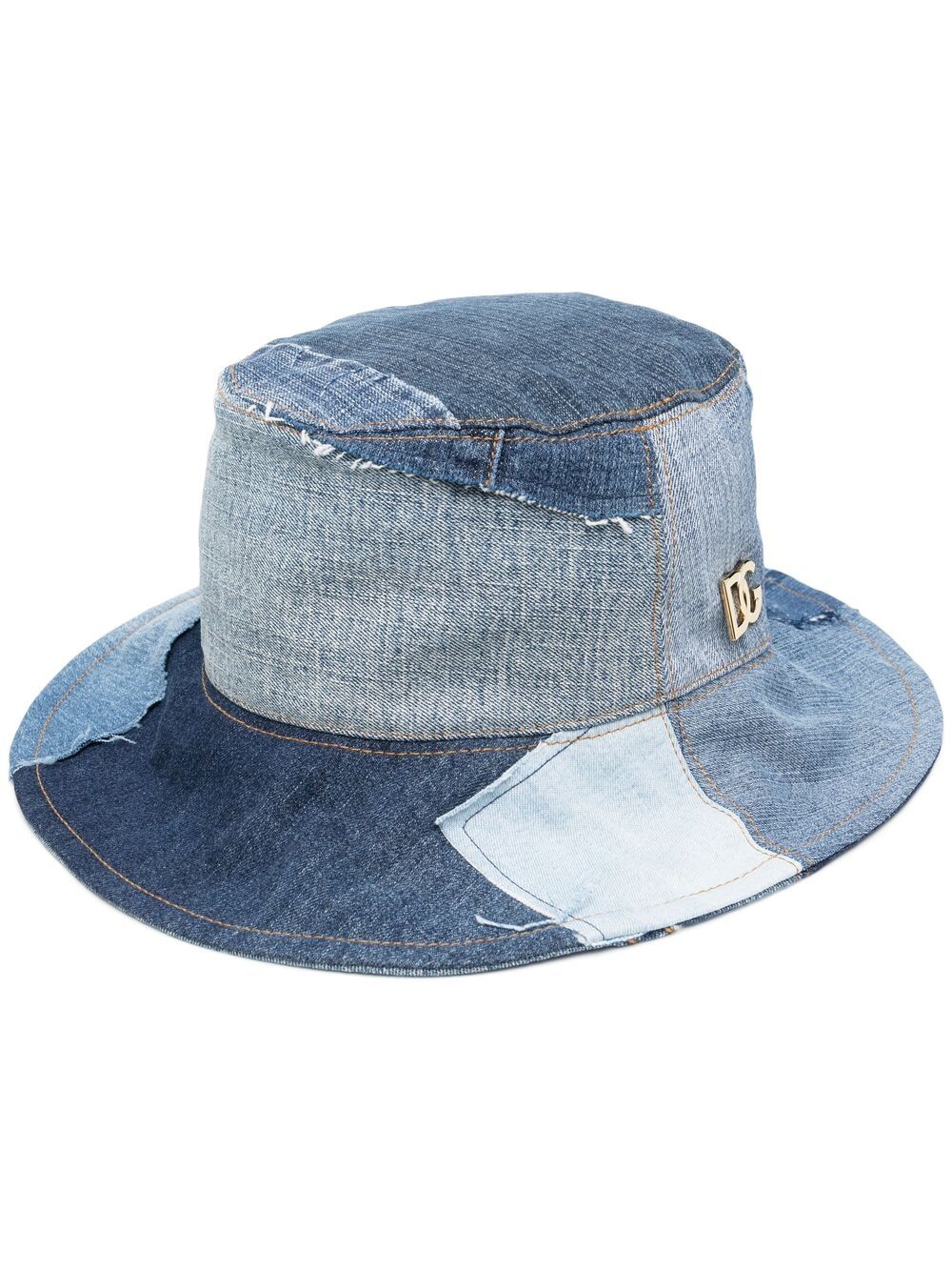 Dolce & Gabbana Patchwork-design Bucket Hat In Blue