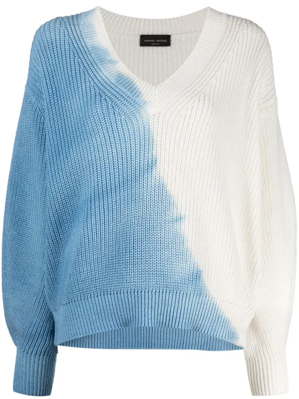 blue and white tie dye jumper