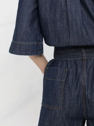 belted-waist denim playsuit展示图