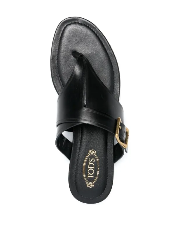 Tod's side-buckle Leather Flat Sandals | Blue | FARFETCH