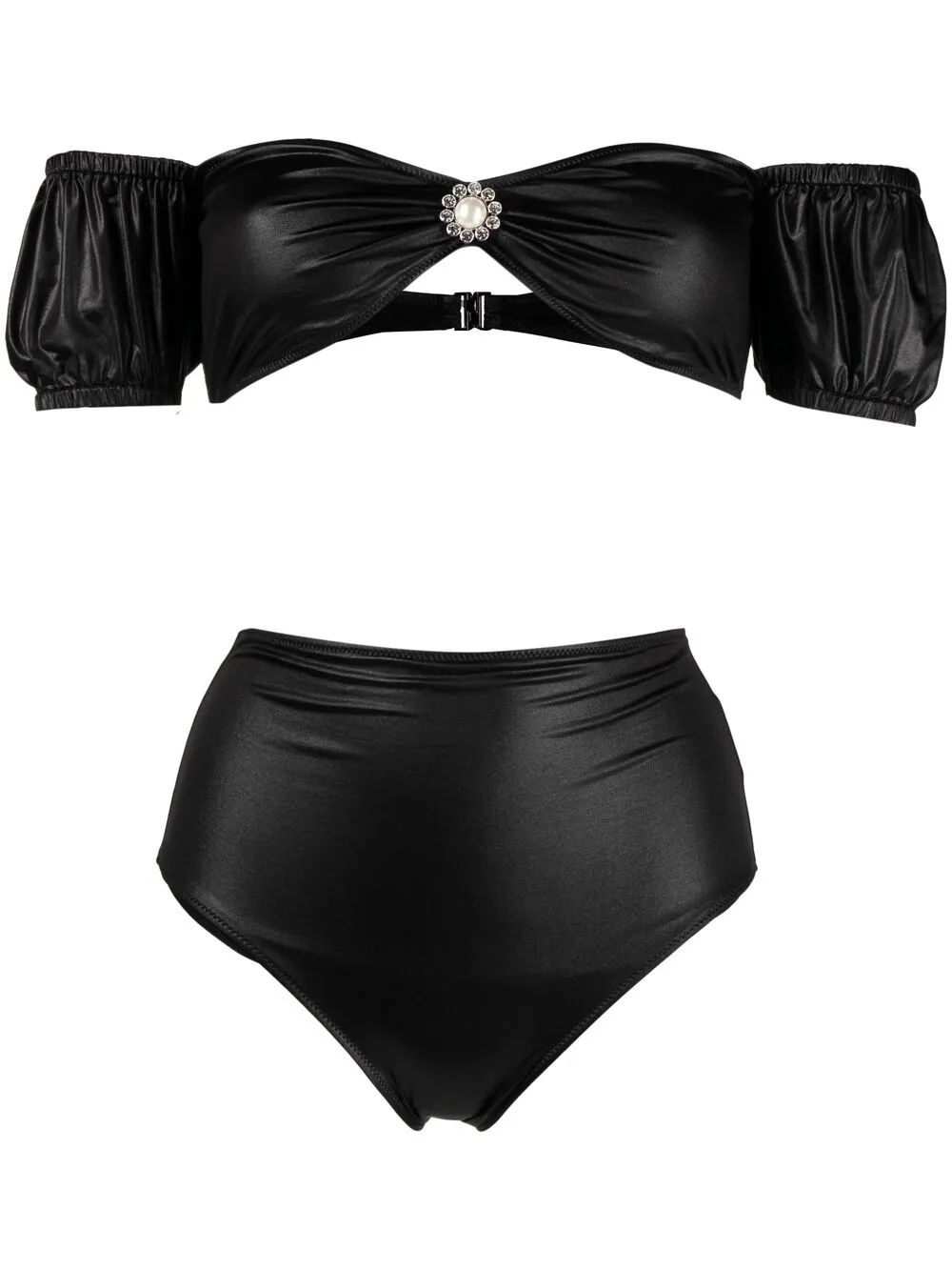 

Alessandra Rich bikini con aplique - Negro