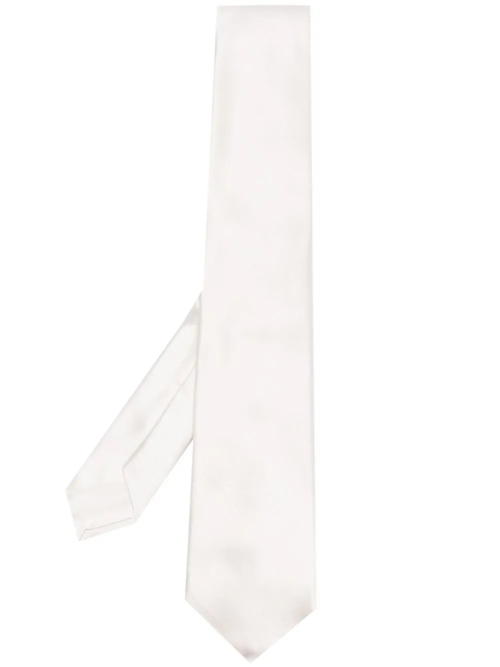 Kiton Stropdas met satijnen afwerking Wit