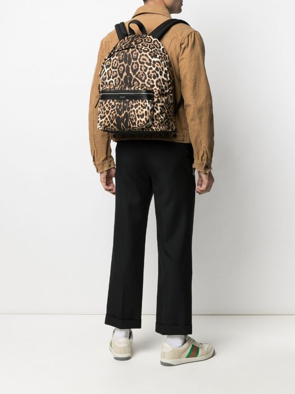 saint laurent leopard backpack