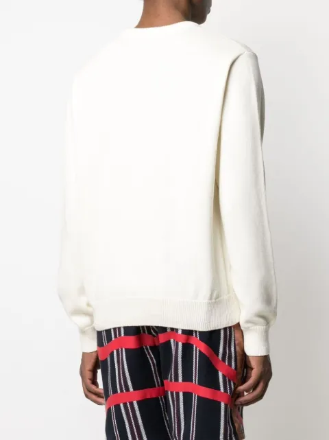 Shop Stussy logo-print knitted jumper with Express Delivery - FARFETCH