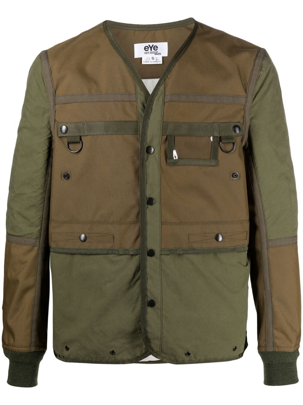 Junya Watanabe green & neutral cargo military jacket for men ...