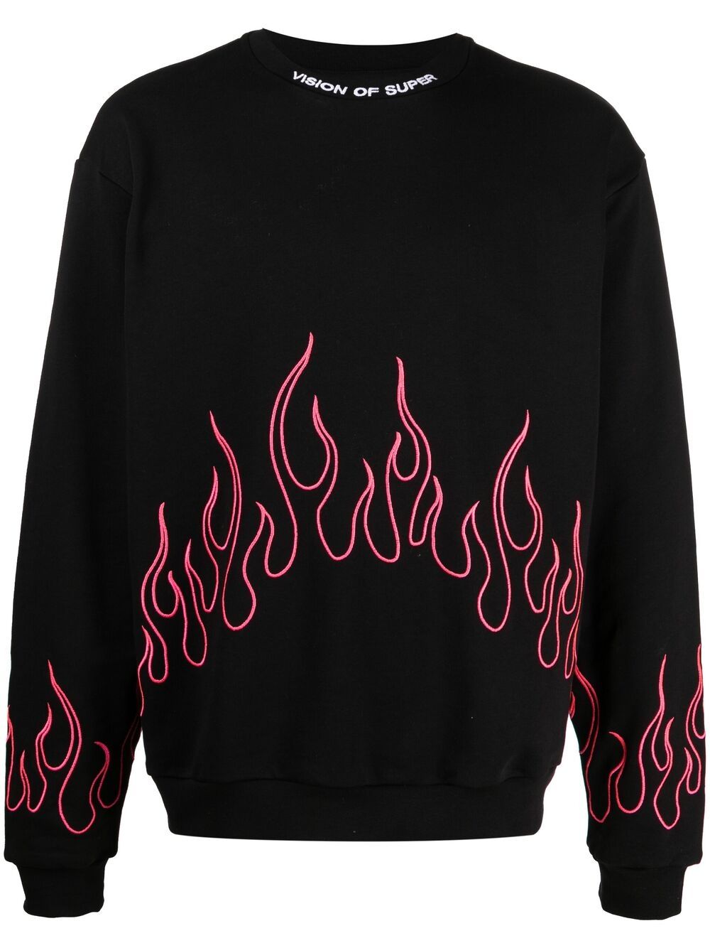 VISION OF SUPER FLAME EMBROIDERY COTTON SWEATSHIRT