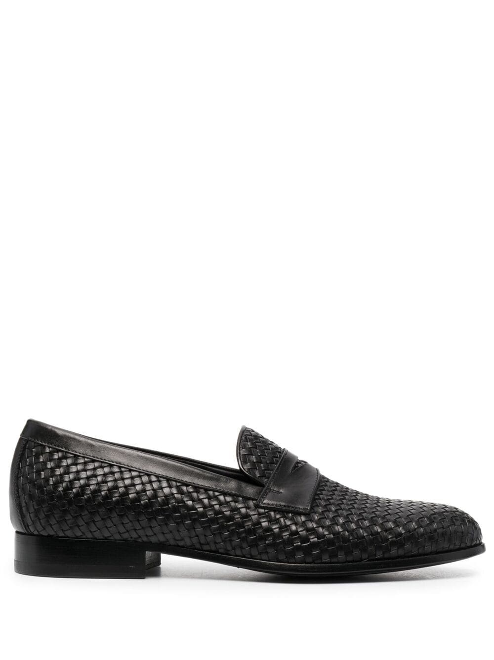 Shop Scarosso Andrea Interwoven Loafers In Black