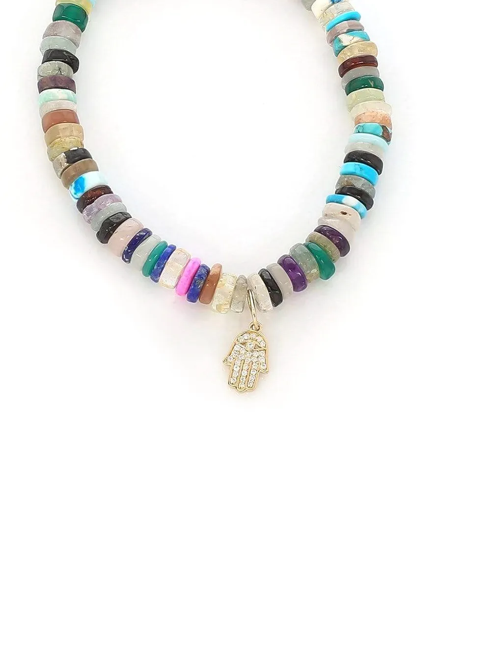 фото Sydney evan браслет hamsa из желтого золота с бриллиантами и опалами