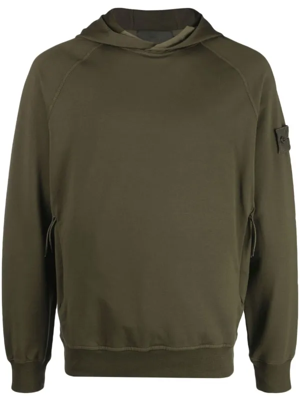 stone island logo patch hoodie