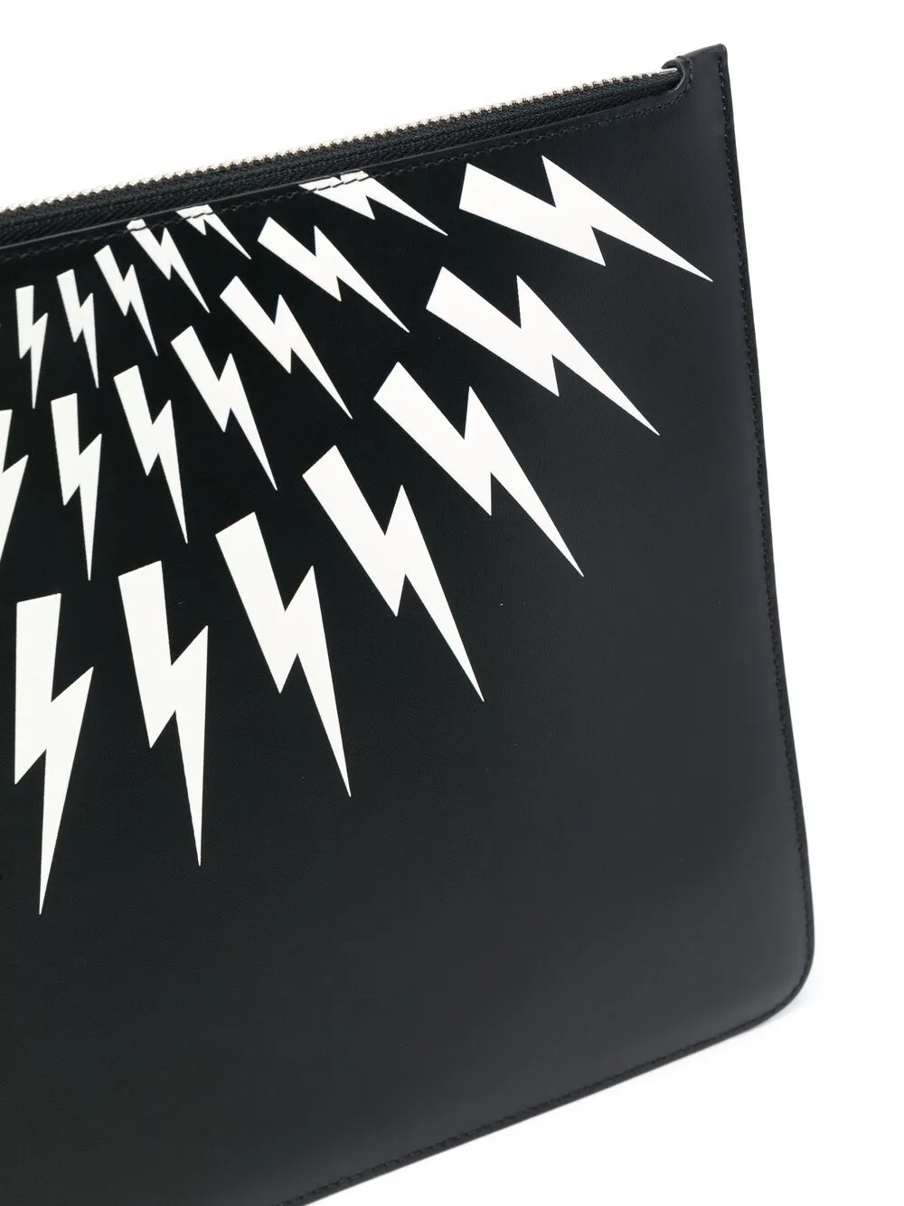 Neil Barrett Thunderbolt Print Clutch Bag In Black