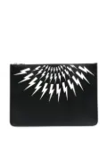 Neil Barrett Thunderbolt print clutch bag - Black