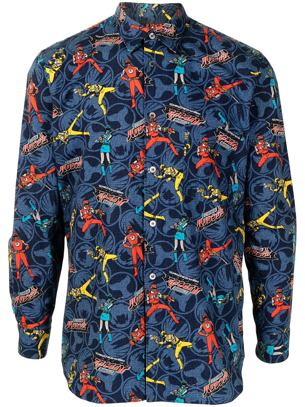Pre-owned Comme Des Garçons Power Rangers Print Shirt In Blue