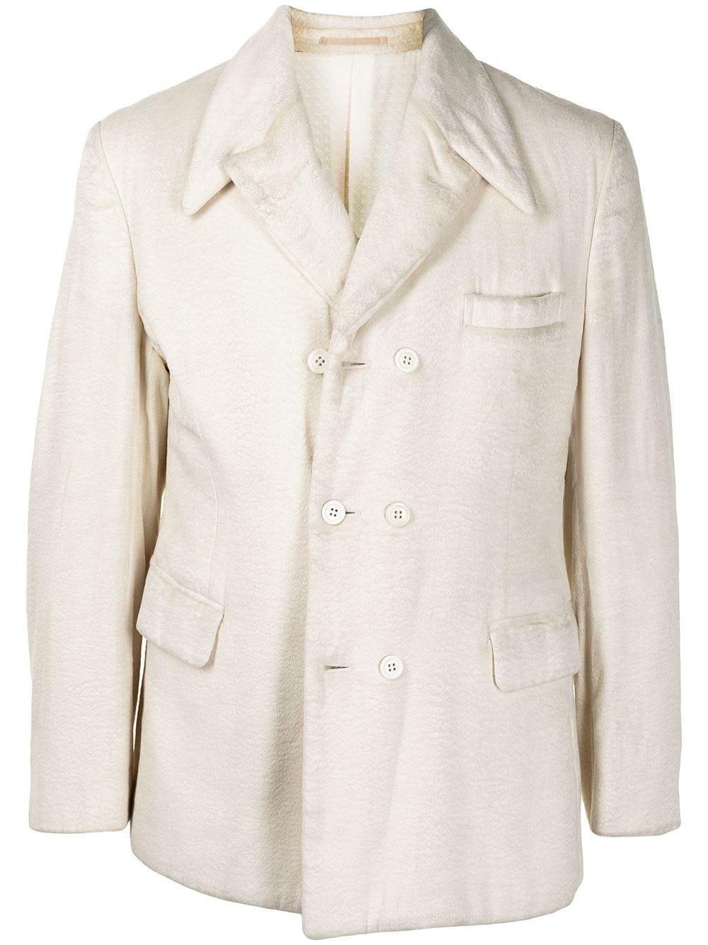 Pre-owned Comme Des Garçons Peaked Lapels Double-breasted Blazer In White