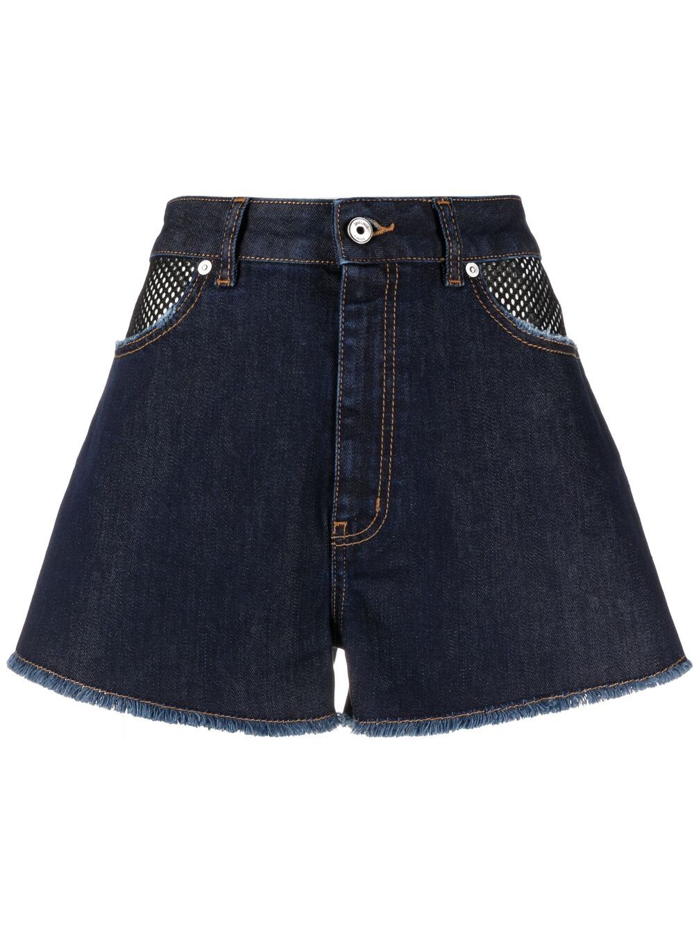 Just Cavalli Mesh-panelled Denim Shorts In Blue