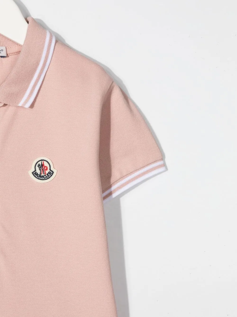 фото Moncler enfant рубашка поло с нашивкой-логотипом