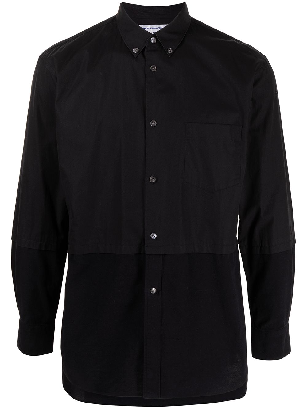 Pre-owned Comme Des Garçons Panelled Button-down Shirt In Black
