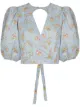Image 1 of Reformation floral-print wraparound blouse