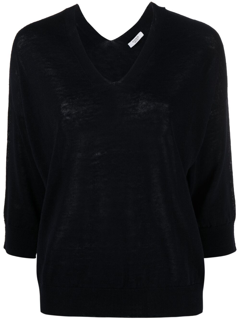 Peserico Three-quarter Sleeve Jumper In Black