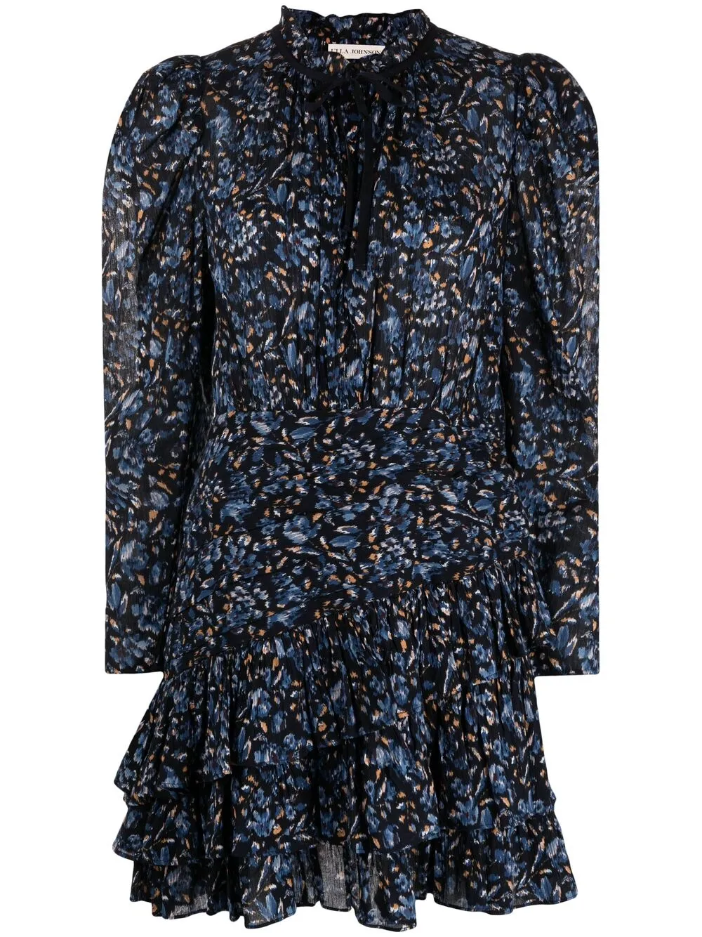 ULLA JOHNSON FLORAL-PRINT RUFFLED DRESS