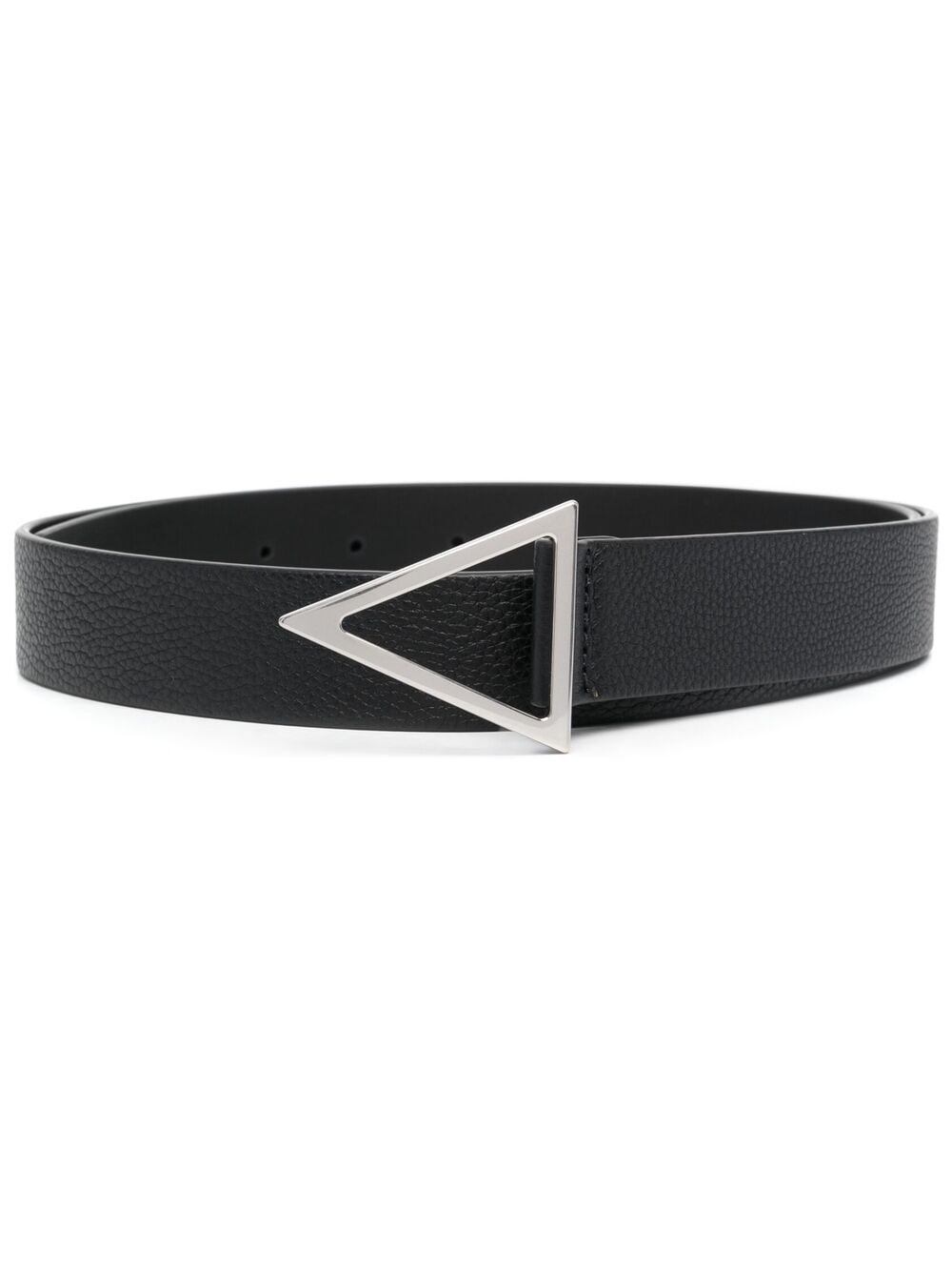 Bottega Veneta Triangle Buckle Leather Belt In Black | ModeSens