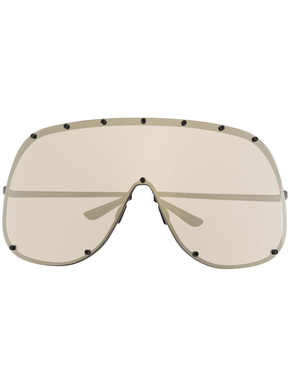 Rick Owens Oversized Mirrored Sunglasses In 黑色